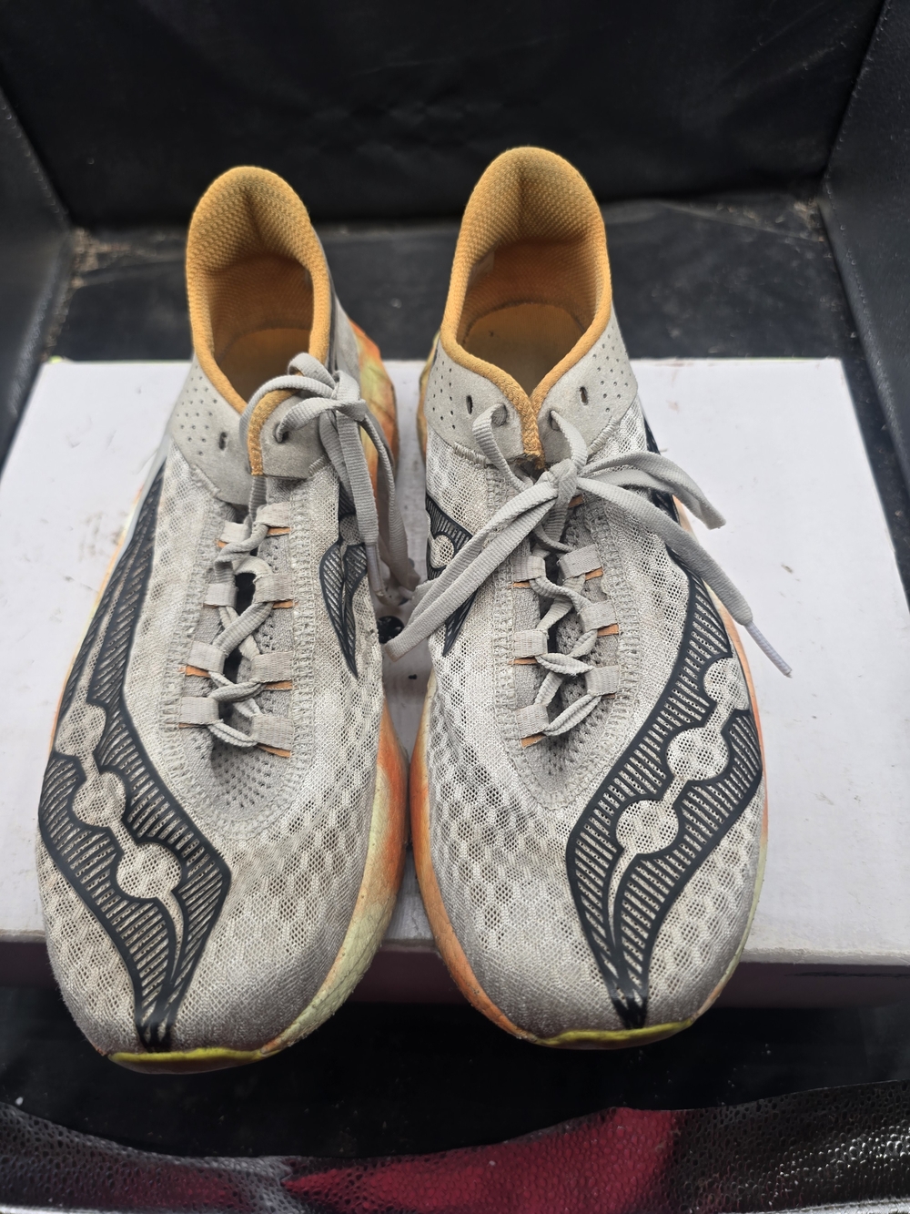 Saucony Men's Gray and Orange Athletic Running Shoes‎
